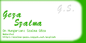 geza szalma business card